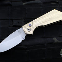 Protech Pro Strider PT + Textured Al Bronze Handle- Stonewash Magnacut Steel Blade PT234