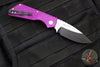 Protech Pro Strider PT + Custom- Purple Gridlock Textured Handle- Two-Tone Black DLC/Satin Magnacut Blade- Pearl Inlaid Button 2024 PT+ Custom 008