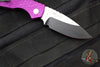 Protech Pro Strider PT + Custom- Purple Gridlock Textured Handle- Two-Tone Black DLC/Satin Magnacut Blade- Pearl Inlaid Button 2024 PT+ Custom 008