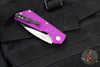 Protech Pro Strider PT + Custom- Purple Gridlock Textured Handle- Two-Tone Black DLC/Satin Magnacut Blade- Pearl Inlaid Button 2024 PT+ Custom 008