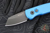 Protech Runt OTS Auto Knife- Reverse Tanto- Blue Handle- DLC Black Blade R5203-BLUE