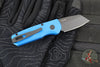 Protech Runt OTS Auto Knife- Reverse Tanto- Blue Handle- DLC Black Blade R5203-BLUE