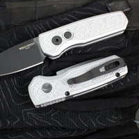 Protech Runt OTS Auto Knife- Reverse Tanto- Grey Nexus Pattern Handle- DLC Black Blade R5203-Grey Nexus