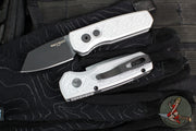 Protech Runt OTS Auto Knife- Reverse Tanto- Grey Nexus Pattern Handle- DLC Black Blade R5203-Grey Nexus