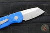 Protech Runt Out The Side (OTS) Auto Knife- Reverse Tanto- Blue Textured Handle- Stonewash Blade R5205-BLUE