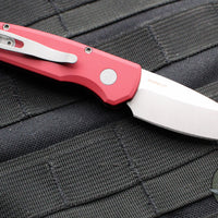 Protech Runt 5 OTS Auto Knife- Reverse Tanto- Red Handle- Stonewash Magnacut Steel Blade  R5401-RED