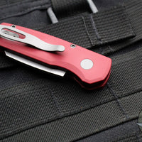 Protech Runt 5 OTS Auto Knife- Reverse Tanto- Red Handle- Stonewash Magnacut Steel Blade  R5401-RED