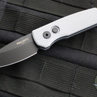 Protech Runt 5 OTS Auto Knife- Reverse Tanto- Textured Grey Handle- Black DLC Magnacut Steel Blade  R5406-GREY