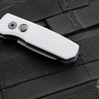 Protech Runt 5 OTS Auto Knife- Reverse Tanto- Textured Grey Handle- Black DLC Magnacut Steel Blade  R5406-GREY