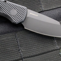 Protech Runt 5 OTS Auto Knife- Reverse Tanto- Textured Black Handle- Black DLC Magnacut Steel Blade  R5406