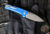 Chaves Protech Knives- Scapegoat Compact- OTS Auto- Carbide Textured Blue Finished Handle- Stonewash MagnaMax Steel Blade RCS1105-BLUE