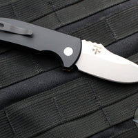 Protech Les George SBR Short Bladed Rockeye Out The Side (OTS)- Unique Striped Micarta Handle- Stonewash Blade V2
