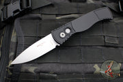 Protech Tactical Response 2 OTS Auto- Black Handle With Textured Corners- Stonewash Plain Edge Magnacut Steel Blade T201