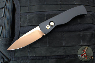 Protech Tactical Response 2 OTS Auto- Black Handle- Rose Gold Magnacut Steel Blade T203-RG