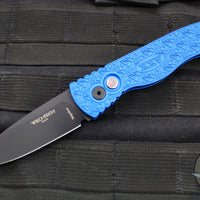 Protech Tactical Response 2 OTS Auto- Blue Nexus Patterned Handle With Textured Corners- Black DLC Magnacut Steel Blade T206-NEXUS Blue