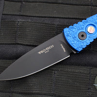 Protech Tactical Response 2 OTS Auto- Blue Nexus Patterned Handle With Textured Corners- Black DLC Magnacut Steel Blade T206-NEXUS Blue