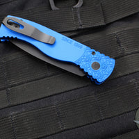 Protech Tactical Response 2 OTS Auto- Blue Nexus Patterned Handle With Textured Corners- Black DLC Magnacut Steel Blade T206-NEXUS Blue