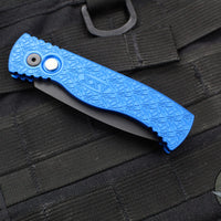 Protech Tactical Response 2 OTS Auto- Blue Nexus Patterned Handle With Textured Corners- Black DLC Magnacut Steel Blade T206-NEXUS Blue