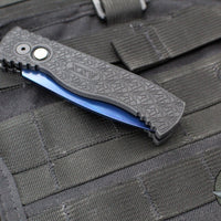 Protech Tactical Response 2 OTS Auto- Black Nexus Patterned Handle- Sapphire Blue Magnacut Steel Blade T206-SB NEXUS