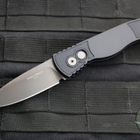 Protech Tactical Response 2 OTS Auto- Black Handle With Textured Corners- Smokey Grey DLC Magnacut Steel Blade T221