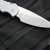 Protech Tactical Response 4 Auto Knife- Battleworn Grey Feather Texture Handle- Stonewash Plain Edge Blade- Safety T4105 FBW GREY