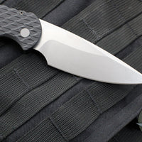 Protech Tactical Response 4 Auto Knife- Black Feather Texture Handle- Stonewash Plain Edge Blade- Safety T4105 F