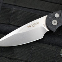 Protech TR-5 Tactical Response 5 OTS Auto- Black Feather Textured Handle- Stonewash Blade T505-F