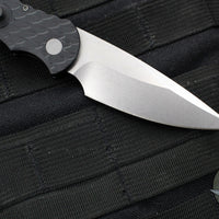 Protech TR-5 Tactical Response 5 OTS Auto- Black Feather Textured Handle- Stonewash Blade T505-F