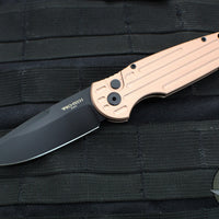 Protech TR-3 Tactical Response 3 Out The Side (OTS) Auto Knife- FDE Brown Grooved Handle- Black Blade-  TR-3 BT FDE