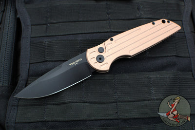 Protech TR-3 Tactical Response 3 Out The Side (OTS) Auto Knife- FDE Brown Grooved Handle- Black Blade-  TR-3 BT FDE