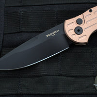 Protech TR-3 Tactical Response 3 Out The Side (OTS) Auto Knife- FDE Brown Grooved Handle- Black Blade-  TR-3 BT FDE