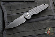 Protech TR-3 Tactical Response 3 Out The Side (OTS) Auto Knife- Black Grooved Handle- Black Magnacut Steel Plain Edge-  TR-3 BT MC