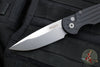 Protech TR-3 Tactical Response 3 Out The Side (OTS) Auto Knife- Black Grooved Handle- Stonewash Plain Edge TR-3 SW