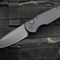 Protech TR-3 SWAT Tactical Response 3 Out The Side (OTS) Auto Knife- Operator Series- Black Grooved Handle- Black Blade- Black Hardware- Tritium Button Inlay TR-3 SWAT Operator