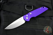 Protech TR-3 Tactical Response 3 Out The Side (OTS) Auto Knife- Purple Fish Scale Handle- With Safety- Stonewash Plain Edge TR-3 X1 LTD PURP