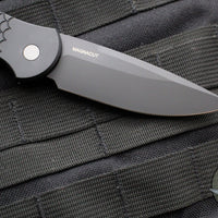Protech TR-3- Tactical Response 3 Out The Side (OTS) Auto Knife- Black Fish Scale Handle- Black Magnacut Plain Edge TR-3 X1 MC