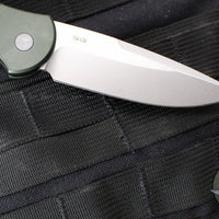 Protech TR-3 Tactical Response 3 Out The Side (OTS) Auto Knife- Green Fish Scale Handle- Stonewash Plain Edge TR-3 X1 SW Green