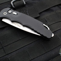 Protech Tactical Response 4 Black Handle Stonewash Saber Grind Blade Auto Knife TR-4.1