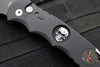 Protech Tactical Response 4 OTS Auto Knife- Black Handle with Bruce Shaw Sterling Silver Skull- Black DLC Blade- Abalone Button TR-4.70