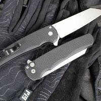 Protech Malibu Flipper- Reverse Tanto- Black Textured Handle- Stonewash Magnacut Blade 5405