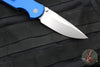 Protech TR-3 Integrity- Manual Button Lock Knife- Smooth Blue Handle- Stonewash S35VN Steel Blade  INT101-Blue