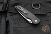 Protech TR-3 Integrity- Manual Button Lock Knife- Relic Pattern Black Handle- Stonewash S35VN Steel Blade  INT105