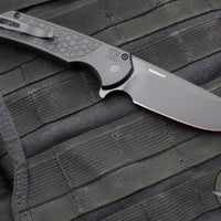 Protech Mordax Flipper- Gridlock Textured Black Handle- Black DLC Magnacut Blade MX106-Gridlock