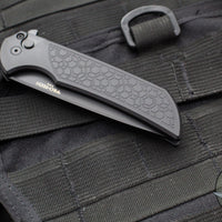 Protech Mordax Flipper- Gridlock Textured Black Handle- Black DLC Magnacut Blade MX106-Gridlock