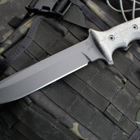 Chris Reeve Green Beret Fixed Blade- Black Canvas Micarta Handle- Black Plain Edge Magnacut Steel Blade- Tan Sheath GB7-1005