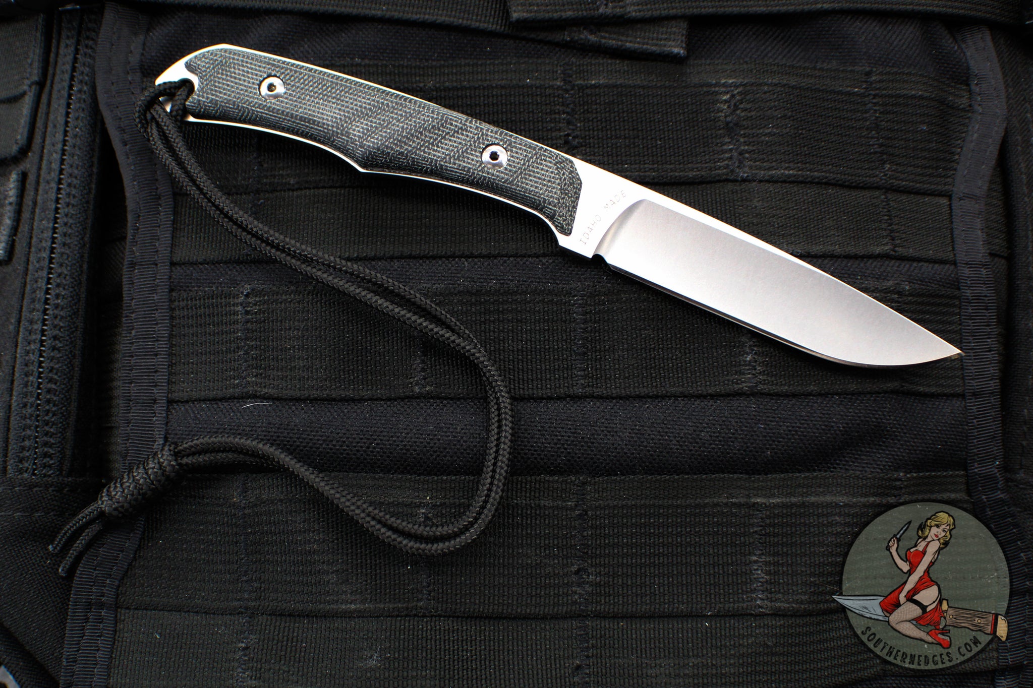 Chris Reeve Inyoni Fixed Blade- Drop Point- Black Canvas Micarta Handl ...