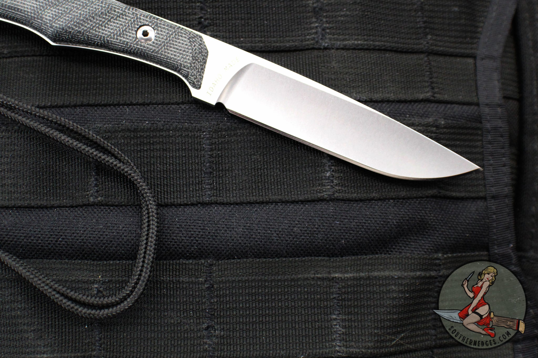 Chris Reeve Inyoni Fixed Blade- Drop Point- Black Canvas Micarta Handl ...