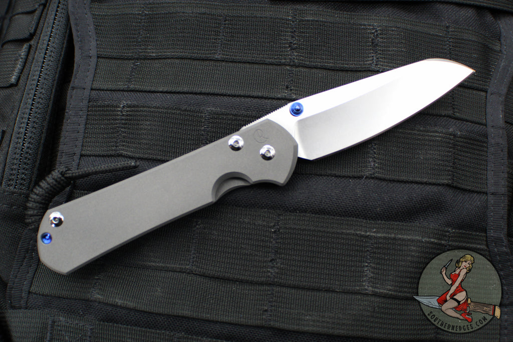 Chris Reeve Large Sebenza 31- LEFT HANDED- Insingo Edge- Sandblasted Titanium Handle- Stonewash Magnacut Blade L31-1009