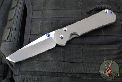 Chris Reeve Large Sebenza 31 Tanto- Sandblasted Finished Titanium- Stonewash Magnacut Blade L31-1010