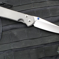 Chris Reeve Large Sebenza 31- LEFT HANDED- Tanto Edge- Sandblasted Finished Titanium- Stonewash Magnacut Blade L31-1011